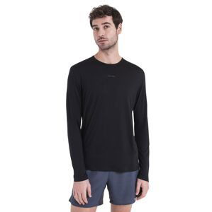 Pánské merino triko dlouhý rukáv ICEBREAKER Mens Merino 125 ZoneKnit™ Energy Wind LS Tee, Black velikost: S