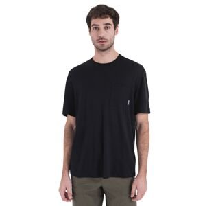 Pánské merino triko krátký rukáv ICEBREAKER Mens Merino 150 Tech Lite III SS Relaxed Pocket Tee, Black velikost: M