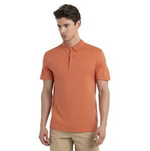 Pánské merino polo triko ICEBREAKER Mens Merino 150 Tech Lite III SS Polo, Ember velikost: M