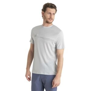 Pánské merino triko krátký rukáv ICEBREAKER Mens Merino 150 Tech Lite III SS Tee Cadence Paths, Ether velikost: M