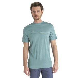 Pánské merino triko krátký rukáv ICEBREAKER Mens Merino 150 Tech Lite III SS Tee Cadence Paths, Cloud Ray velikost: M