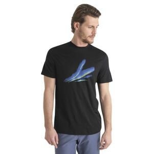 Pánské merino triko krátký rukáv ICEBREAKER Mens Merino 150 Tech Lite III SS Tee Aurora Glow, Black velikost: S