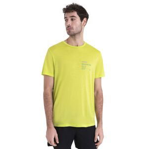 Pánské merino triko krátký rukáv ICEBREAKER Mens Merino 150 Tech Lite III SS Tee Natural Run Club 2.0, Hyper velikost: XL