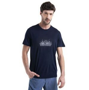 Pánské merino triko krátký rukáv ICEBREAKER Mens Merino 150 Tech Lite III SS Tee IB Grown Naturally, Midnight Navy velikost: S