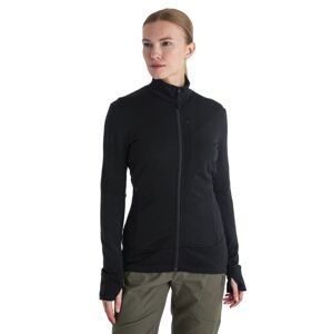 Dámská merino mikina, zip ICEBREAKER Wmns Merino 260 Quantum IV LS Zip, Black velikost: S