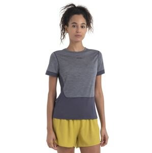 Dámské merino triko krátký rukáv ICEBREAKER Wmns Merino 125 ZoneKnit™ Energy Wind SS Tee, Graphite/Graphite Heather/Cb velikost: L