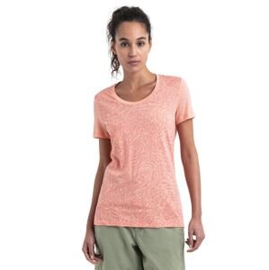 Dámské merino triko krátký rukáv ICEBREAKER Wmns Merino 150 Tech Lite III SS Scoop Tee Through the Woods, Glow velikost: M