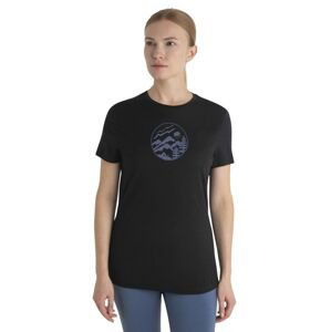 Dámské merino triko krátký rukáv ICEBREAKER Wmns Merino 150 Tech Lite III SS Tee Camping Circle, Black velikost: S