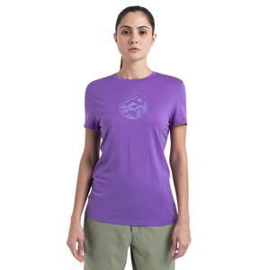 Dámské merino triko krátký rukáv ICEBREAKER Wmns Merino 150 Tech Lite III SS Tee Camping Circle, Magic velikost: M