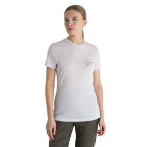 Dámské merino triko krátký rukáv ICEBREAKER Wmns Merino 150 Tech Lite III SS Tee Natural Run Club 2.0, Ecru Heather velikost: M