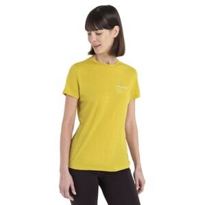 Dámské merino triko krátký rukáv ICEBREAKER Wmns Merino 150 Tech Lite III SS Tee Natural Run Club 2.0, Lux velikost: L