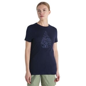 Dámské merino triko krátký rukáv ICEBREAKER Wmns Merino 150 Tech Lite III SS Tee Hike Path, Midnight Navy velikost: M