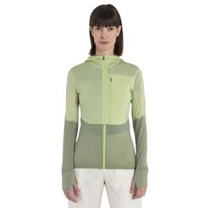 Dámská merino mikina s kapucí, zip ICEBREAKER Wmns Merino 200 Realfleece™ Descender LS Zip Hoodie, Glazen/Lichen/Cb velikost: M