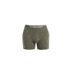 Pánské merino boxerky ICEBREAKER Mens Merino Anatomica Boxers Palm Trail AOP, Loden/Aop velikost: M