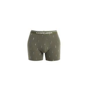 Pánské merino boxerky ICEBREAKER Mens Merino Anatomica Boxers Palm Trail AOP, Loden/Aop velikost: XXL