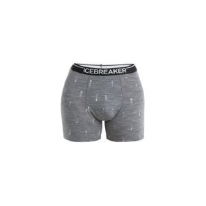 Pánské merino boxerky ICEBREAKER Mens Merino Anatomica Boxers Palm Trail AOP, Gritstone Heather/Aop velikost: L