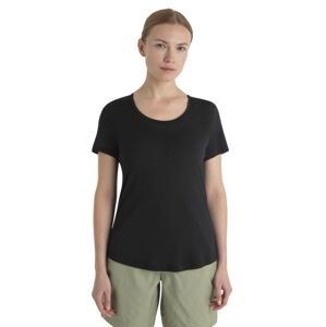 Dámské merino triko krátký rukáv ICEBREAKER Wmns Merino 125 Cool-Lite™ Sphere III SS Scoop Tee, Black velikost: M