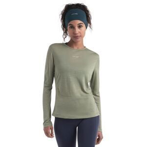 Dámské merino triko dlouhý rukáv ICEBREAKER Wmns Merino 125 ZoneKnit™ Energy Wind LS Tee, Lichen velikost: M