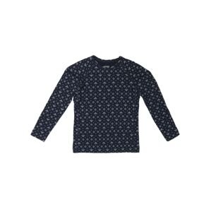 Dětské merino triko dlouhý rukáv ICEBREAKER Kids Mer200 Oasis LS Crewe First Snow, Midnight Navy/Snow velikost: 12