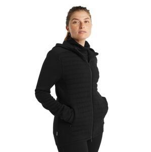 Dámský svetr ICEBREAKER Wmns ZoneKnit Insulated LS Zip Hoodie, Black velikost: L