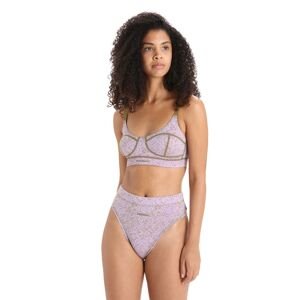 Dámská merino podprsenka ICEBREAKER Wmns Queens Clasp Bra, Algae/Purple Haze/Aop velikost: XS