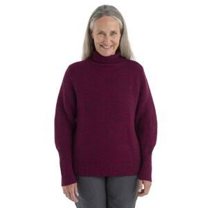 Dámský merino svetr ICEBREAKER Wmns Seevista Funnel Neck Sweater, Nightshade/Electron Pink velikost: L