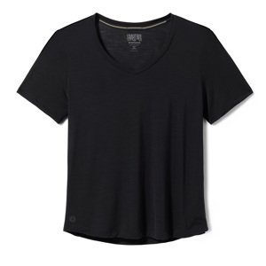 Smartwool W ACTIVE ULTRALITE V-NECK SHORT SLEEVE black Velikost: L dámské tričko