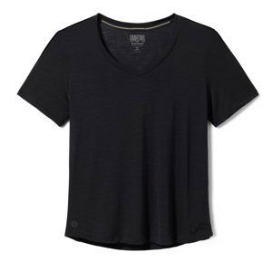 Smartwool W ACTIVE ULTRALITE V-NECK SHORT SLEEVE black Velikost: S dámské tričko