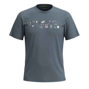 Smartwool GONE CAMPING GRAPHIC SS TEE SLIM FIT pewter blue Velikost: L tričko