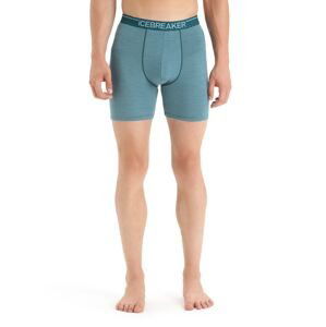 ICEBREAKER Mens Anatomica Long Boxers, Green Glory/Astral Blue velikost: S