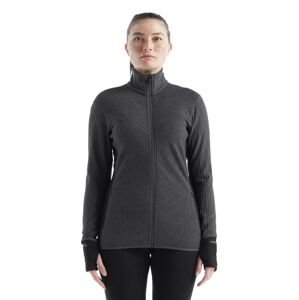 Dámská merino mikina, zip ICEBREAKER Wmns Descender LS Zip, Jet Heather/Black velikost: L