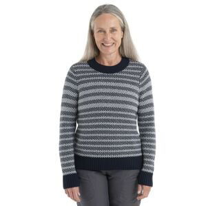 Dámský merino svetr ICEBREAKER Wmns Waypoint Crewe Sweater, Midnight Navy/Snow velikost: M