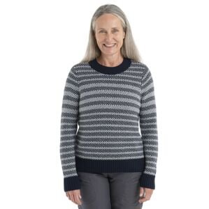 Dámský merino svetr ICEBREAKER Wmns Waypoint Crewe Sweater, Midnight Navy/Snow velikost: XL