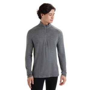 Pánské triko ICEBREAKER Mens 260 Tech LS Half Zip, Gritstone Heather velikost: S