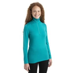 Dámské merino triko dlouhý rukáv, 1/2 zip ICEBREAKER Wmns 200 Oasis LS Half Zip, Flux Green velikost: M