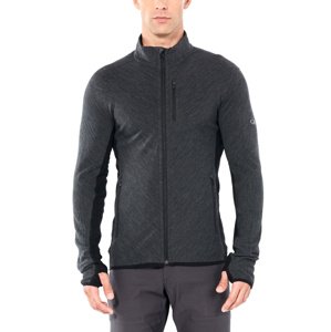 Pánská mikina ICEBREAKER Mens Descender LS Zip, Jet Heather/Black velikost: L