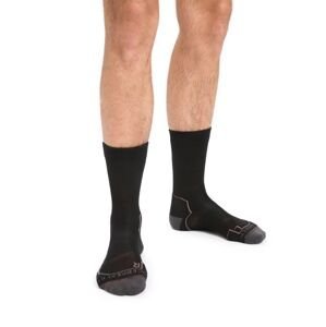 Pánské merino ponožky ICEBREAKER Mens Hike+ Light Crew, Black/Mink/Monsoon velikost: 42-44 (M)