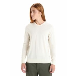 ICEBREAKER Mens Wilcox LS V Sweater, Chalk velikost: L