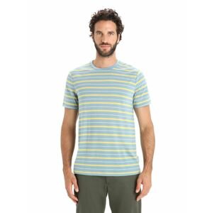 ICEBREAKER Mens Wave SS Tee Stripe, Astral Blue/Summer velikost: S