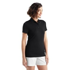 dámské merino polo triko ICEBREAKER Wmns Tech Lite II SS Polo, Black velikost: XL