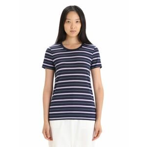 ICEBREAKER Wmns Wave SS Tee Stripe, Midnight Navy/Purplegaz velikost: M