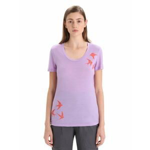 ICEBREAKER Wmns Tech Lite II SS Scoop Tee Swarming Shapes, Purple Haze velikost: M