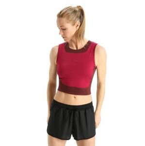 Dámské tílko ICEBREAKER Wmns ZoneKnit™ Cropped Bra-Tank, Cherry/Espresso/Cb velikost: M