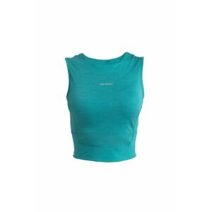 Dámské merino tílko s podprsenkou ICEBREAKER Wmns ZoneKnit Cropped Bra-Tank, Flux Green velikost: M