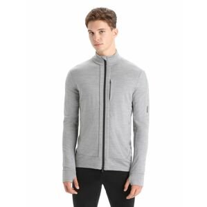 ICEBREAKER Mens Quantum III LS Zip, Metro Heather/Black velikost: XL