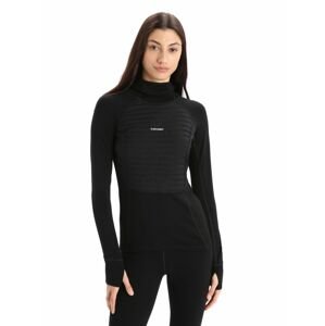 Dámská mikina s kapucí ICEBREAKER Wmns ZoneKnit™ Insulated LS Hoodie, Black velikost: M