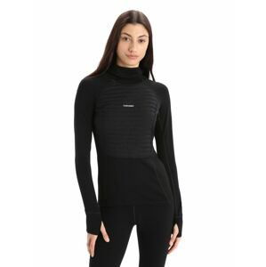 Dámská mikina s kapucí ICEBREAKER Wmns ZoneKnit™ Insulated LS Hoodie, Black velikost: S