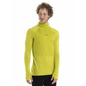 Pánská merino mikina s kapucí ICEBREAKER Mens ZoneKnit Insulated LS Hoodie, Bio Lime velikost: M