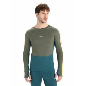 ICEBREAKER Mens 200 ZoneKnit™ LS Crewe, Loden/Green Glory velikost: M