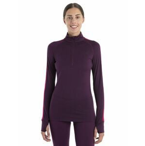 Dámské merino triko dlouhý rukáv, 1/2 zip ICEBREAKER Wmns Merino ZoneKnit 200 LS Half Zip, Nightshade/Electronpnk velikost: XS